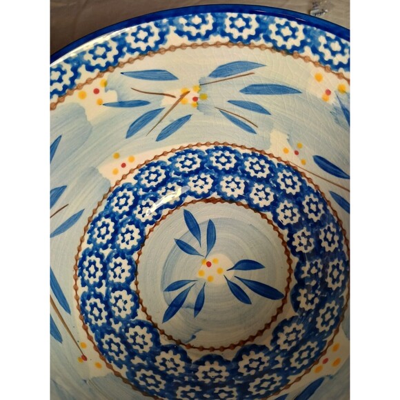 Temp-Tations by Tara-Old World Blue 1.5 Qt. Serving Bowl Lots Of Crazing On Bowl - Picture 5 of 10